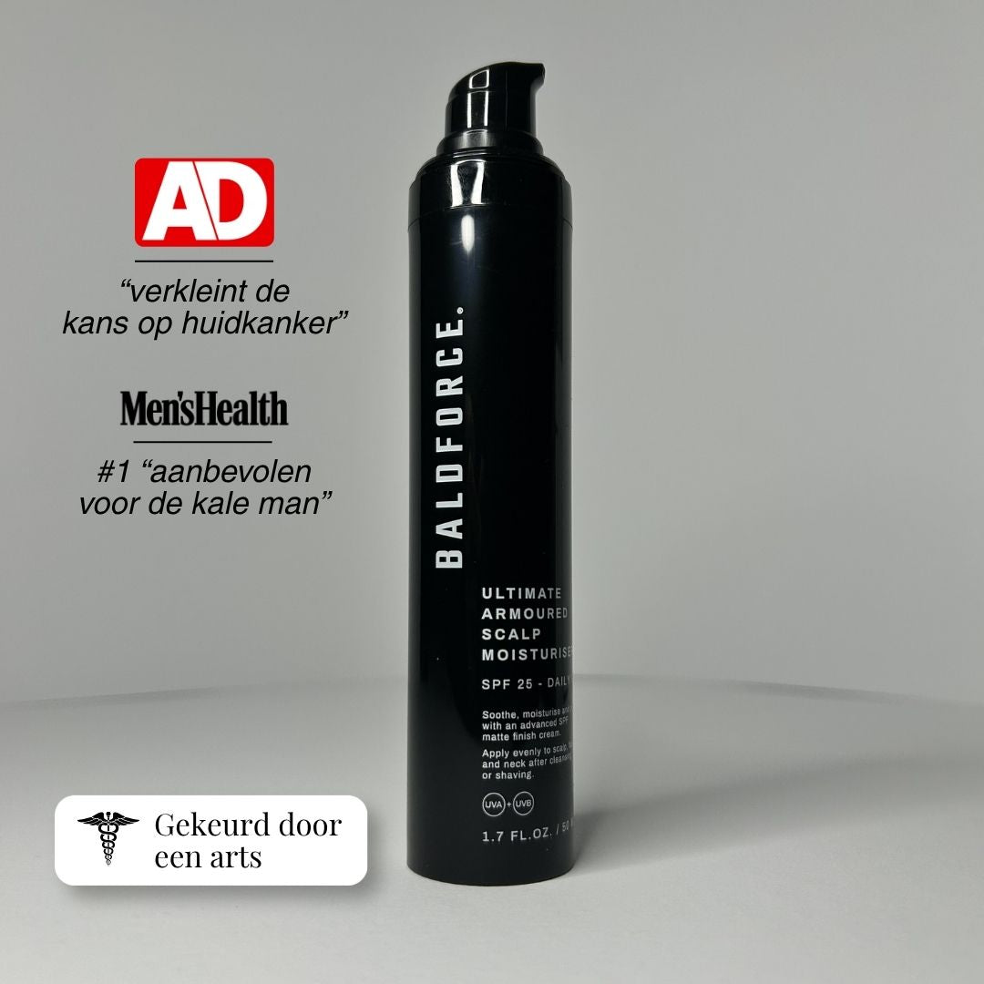After shave crème met SPF voor kaal hoofd en gezicht