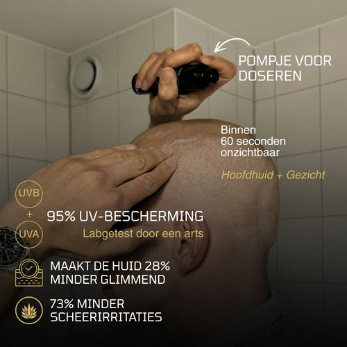 After shave crème met SPF 25 hoofdhuid en gezicht