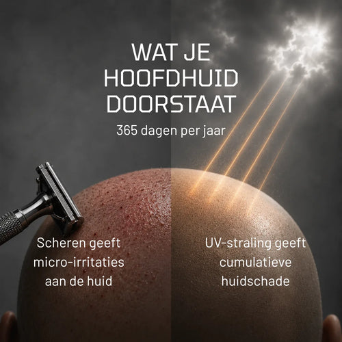 After shave met UV-filter voor kaal hoofd